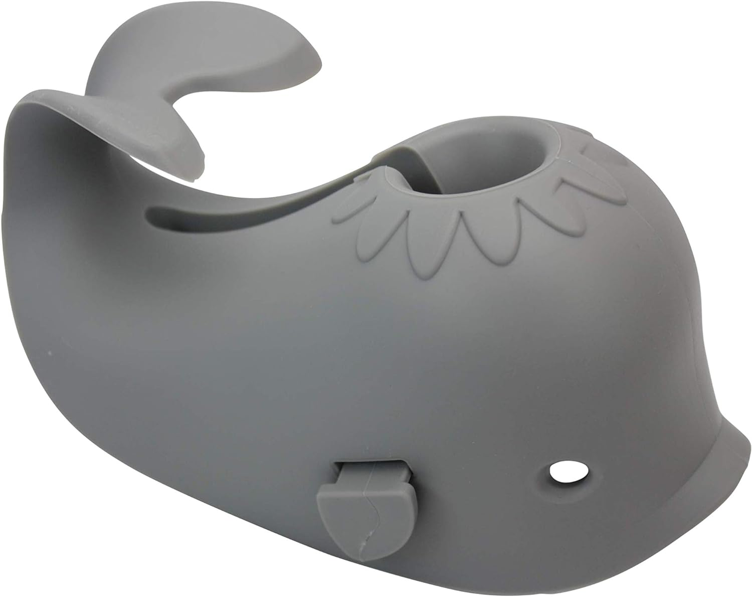 Bath Spout Cover for Bathtub - Faucet Baby Covers Protects Baby during Bathing Time While Being Fun. Cute Soft Whale Making for Enjoyable Safe Baths Your Child Will Love. (1 Pack, Grey) image number 4