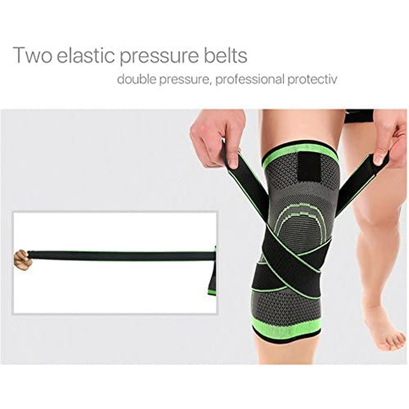 3D Weaving Compression Knee Support Sleeve Brace Breathable for Running Jogging Sports for Joint Pain and Arthritis Relief, Improved Circulation Compression(Medium)