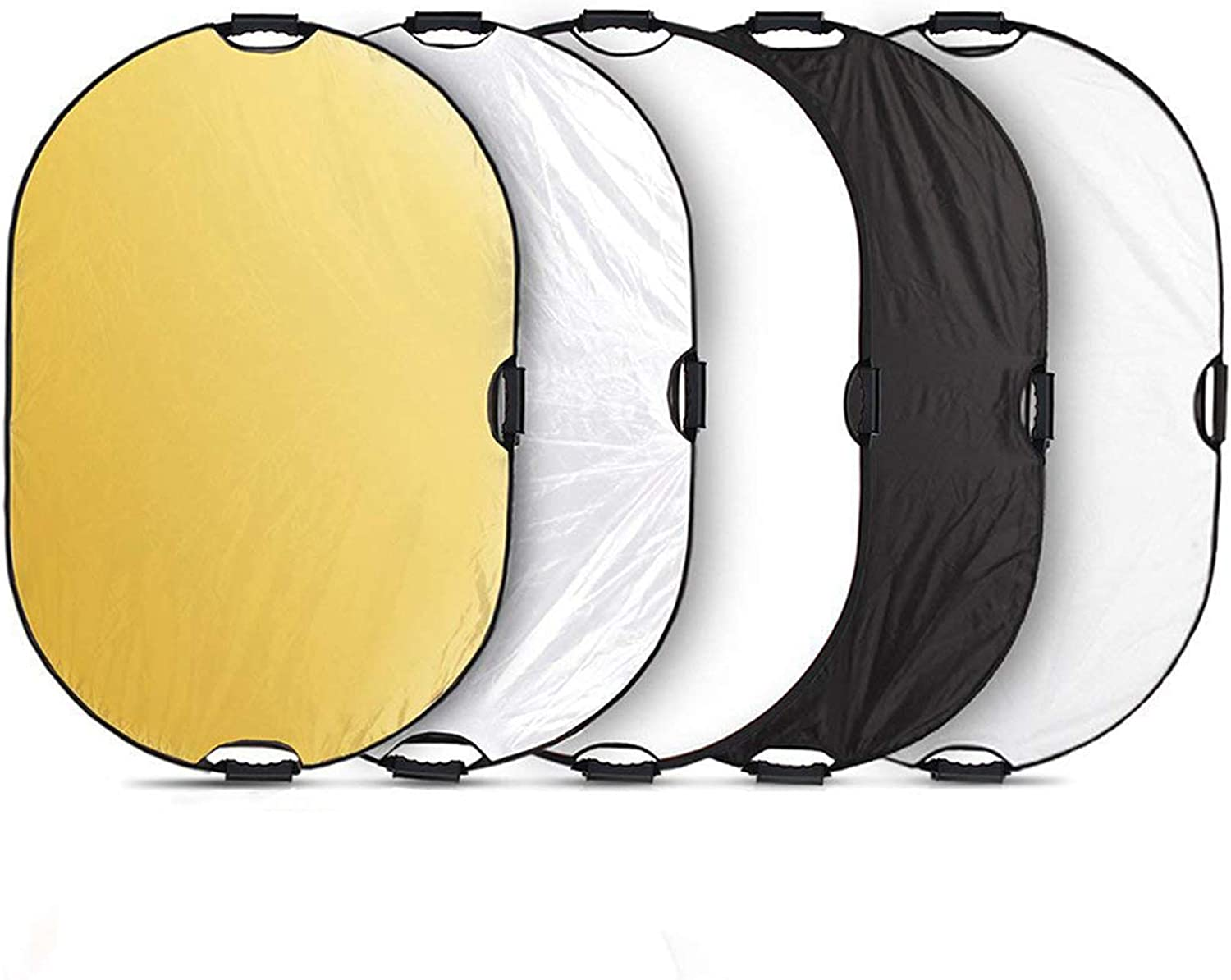 Selens Collapsible 5-In-1 80X120Cm Oval Reflector for Photography Photo Studio Lighting & Outdoor Lighting Portable Multi Disc Light Reflector in Translucent Silver Gold White Black