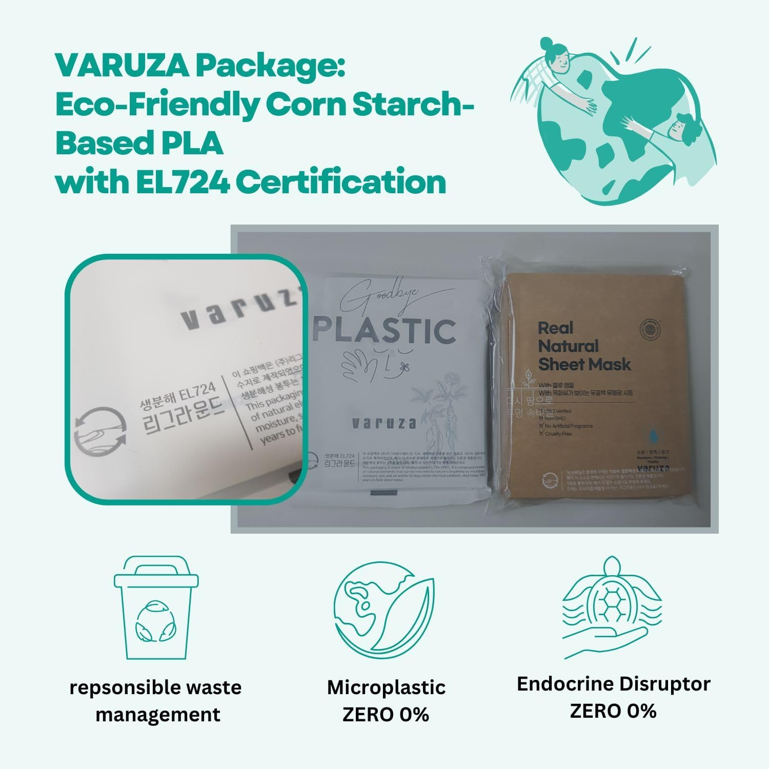 Varuza Radiance Ginseng Sheet Masks - Hydrating Face Masks for Healthy and Strengthening Skin Barrier - Vegan, Cruelty Free Korean Face Mask 10 Count