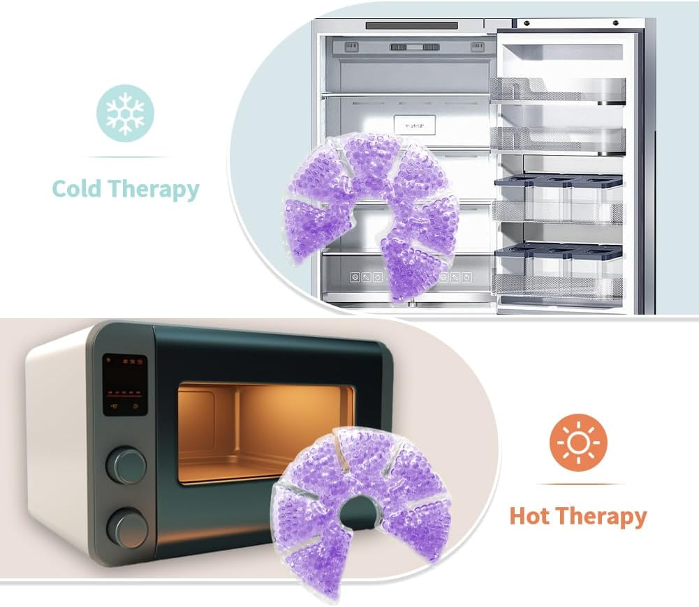 Hot Cold Gel Bead Breast Therapy Pack,Breast Ice Packs for Breastfeeding,Relief for Breastfeeding,Nursing Pain, Mastitis,Engorgement,Plugged Ducts, Boost Milk Let-Down & Production (#42 Purple) image number 2