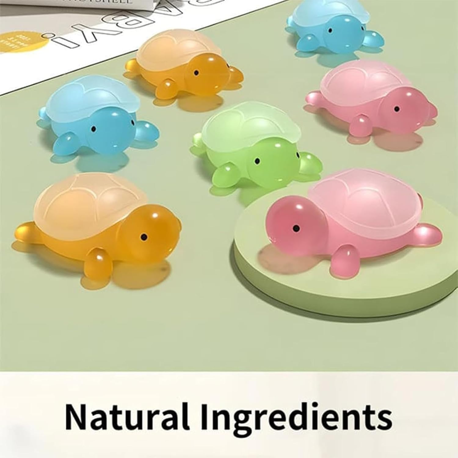 Handmade Kids Soap, Turtle Shape 4X Creative Cute Soap, Natural Mild Cleansing and Moisturizing Body Wash for Boys and Girls, Home Bathroom Use, 2.36X1.57X0.79 Inches image number 4