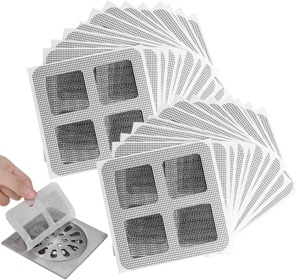50 Pack - Disposable Shower Drain Hair Catcher, Shower Drain Hair Catcher Mesh Stickers, Bathroom Drain Hair Catcher, Shower Drain Hair Catcher Mesh Stickers