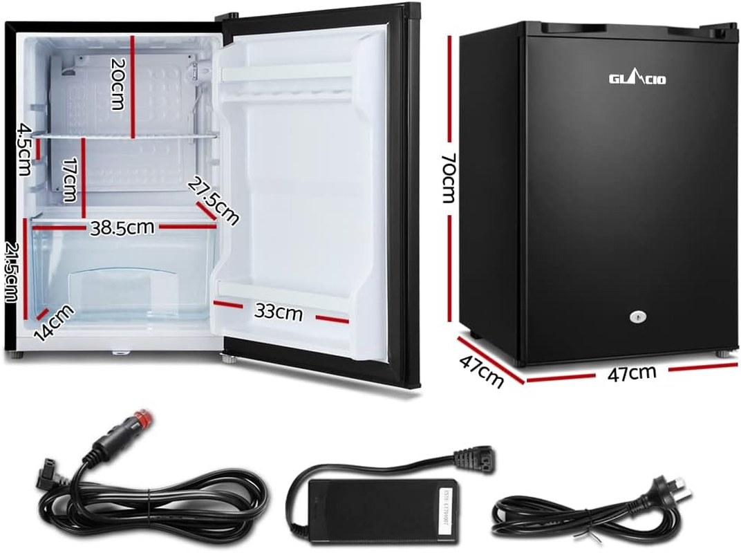 Glacio 80L Mini Fridge without Freezer, Single Door Compact Refrigerator for Dorm Bedroom Office RV Caravan, Adjustable Thermostat, 12/240V Lower Power Consumption image number 4