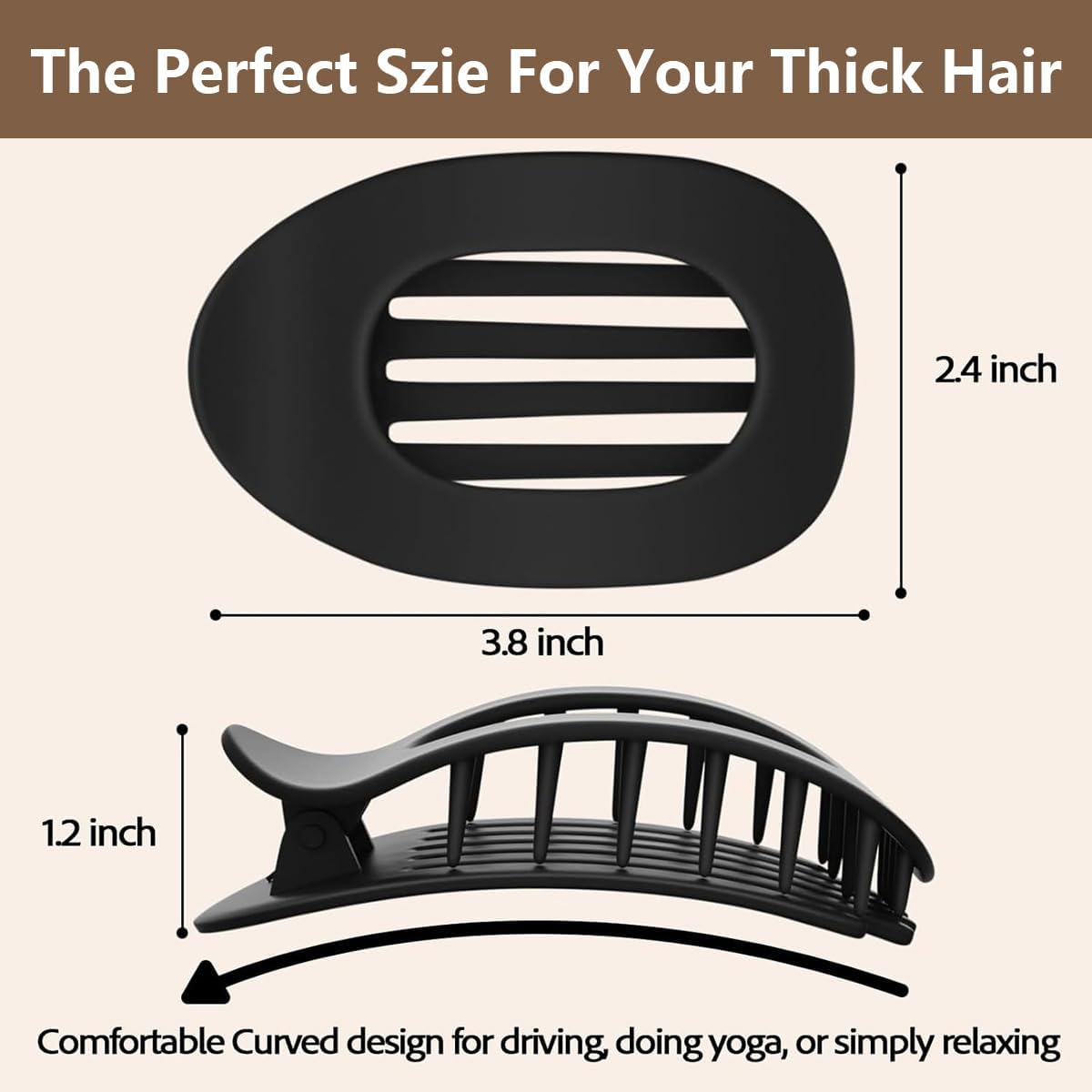 Pack of 6 Women'S Flat Hair Clips, Flat Hair Clips, Ladies, Duck Beak Hairs Clip, Strong Hold, French Flat Hairs Clips for Thick or Thin Hairs, Flat for Everyday, Sports, Driving, Oval Design image number 3