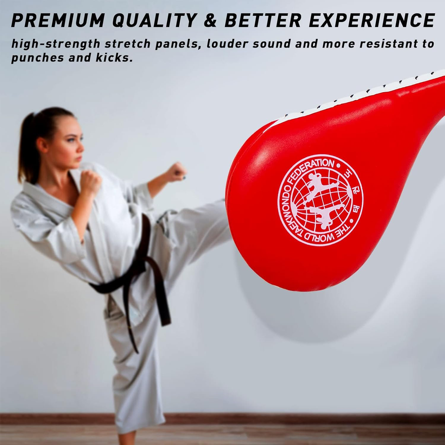 JANNO 2 Pack Taekwondo Kick Pads, Double Strike Boxing Pads, Striking Karate Martial Arts Training Target Pad, Karate Kicking Target for Kids Youth Adult image number 6