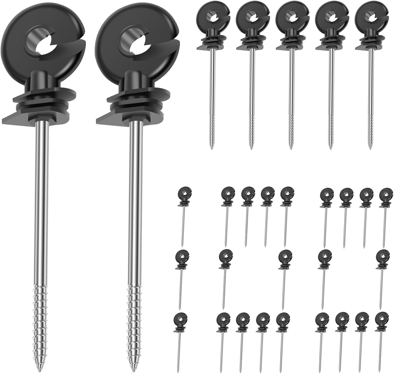 100Pcs Self Tapping Electric Fence Insulators, Versatile Temperature Resistant Screw in Insulators for Meadow Farm Electric Fence image number 6