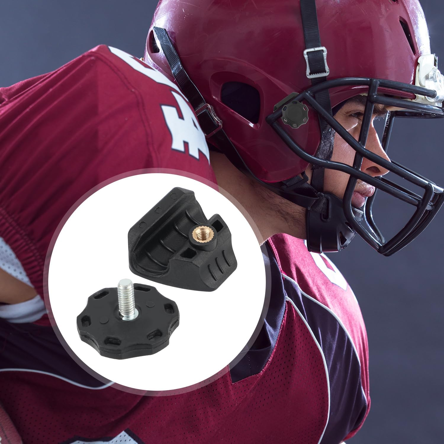 2 Sets Football Visor Clips, Universal Rugby Helmet Fasteners Replacement Quick Fix & Release Helmet Screws Accessories image number 2