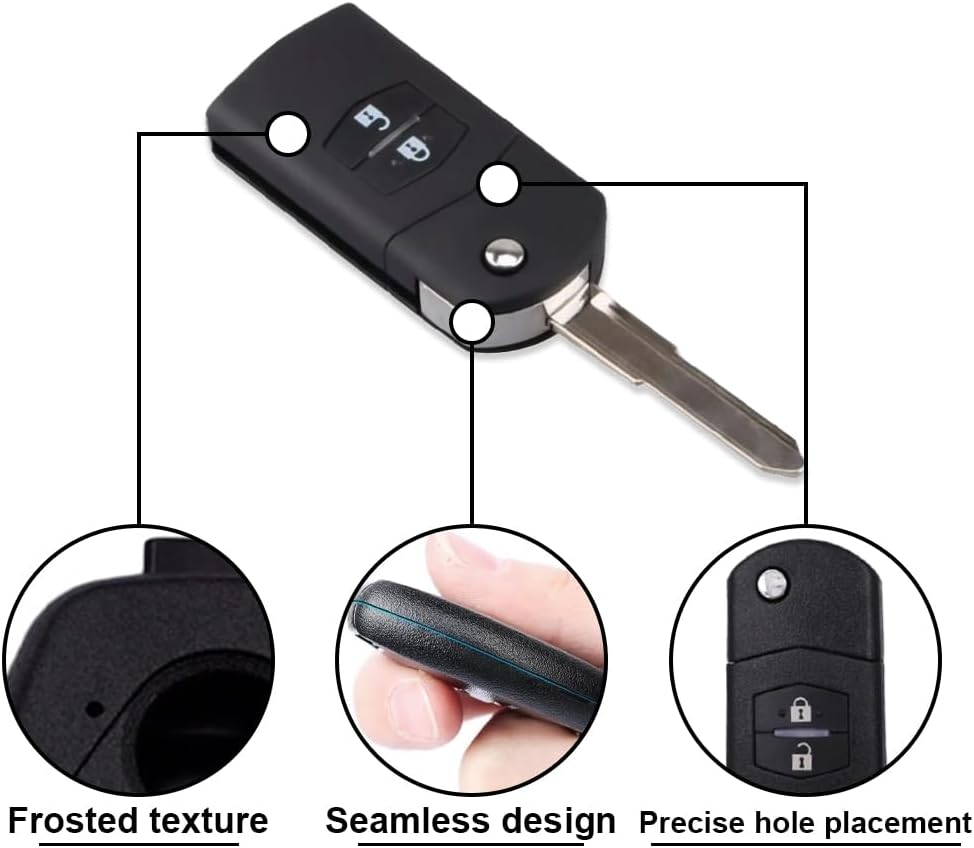 2 Button Remote Flip Key Shell Case Made for Suitable for Mazda 3 5 6 RX7 RX8 BT50 image number 4