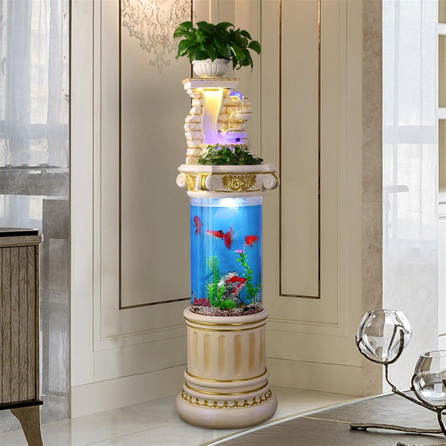 Outdoor Fountain Garden Aquarium, Living Room Circulation Water Waterfall Fountain, Creative Home Large Floor Decoration Landscape(M) image number 1