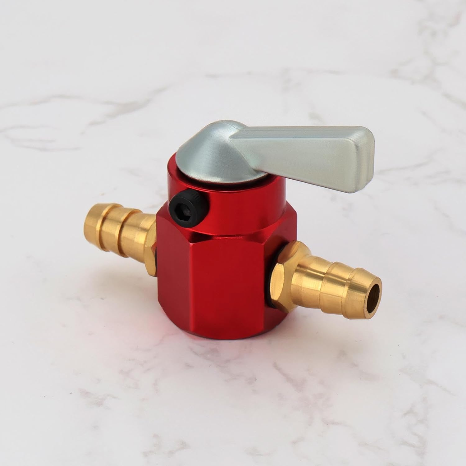 1PC Fuel Tap 8Mm Metal Inline Petrol On-Off Fuel Tap Switch for Motorcycle On-Off ATV Scooter Fuel Petrol Tap Switch Petrol Gas Fuel Tap Petcock Valve Red - Blue image number 7