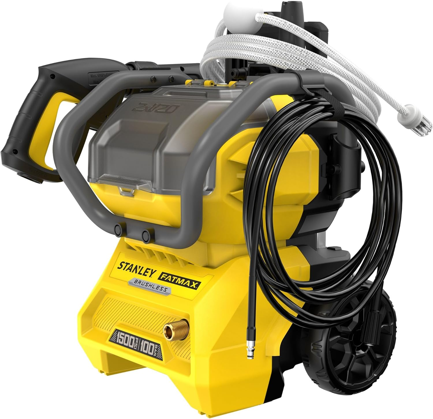 STANLEY FATMAX V20 | 2X18V Pressure Washer - Brushless Motor, 55 and 70 Bar for Added Flexibility, plus 100 Bar Boost Mode, Self-Priming Kit, Bare Unit image number 6