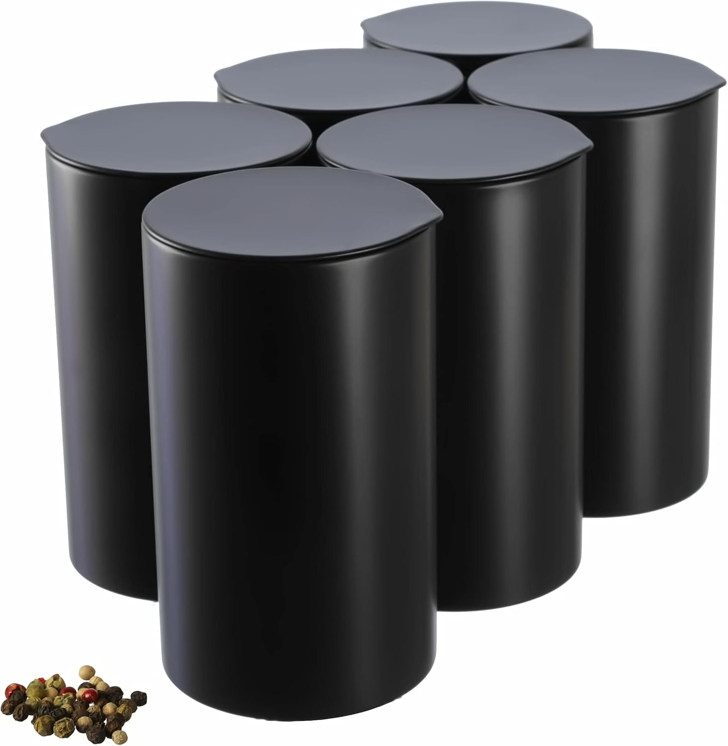 Dosenritter 6 X round Spice Jars/Tea Canisters, Aroma-Tight, Made of Metal, for Each Approx. 140 G, Earl Grey, Approx. 230 G Spice Powder, 12.8 X 7.4 Cm (H X D), Also Ideal as a Supplement, Sugar Or image number 3