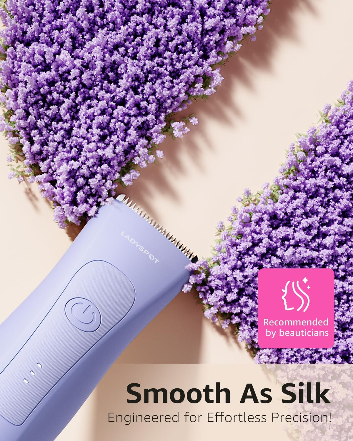 Bikini Trimmer for Women, LADYSPOT&trade; Lady Shavers for Women Rechargeable Bikini Shaver for Pubic Hair with 3 Guards and Hypoallergenic Ceramic Blade, Wet/Dry Lady Razors for Body, Legs, Bikini image number 2