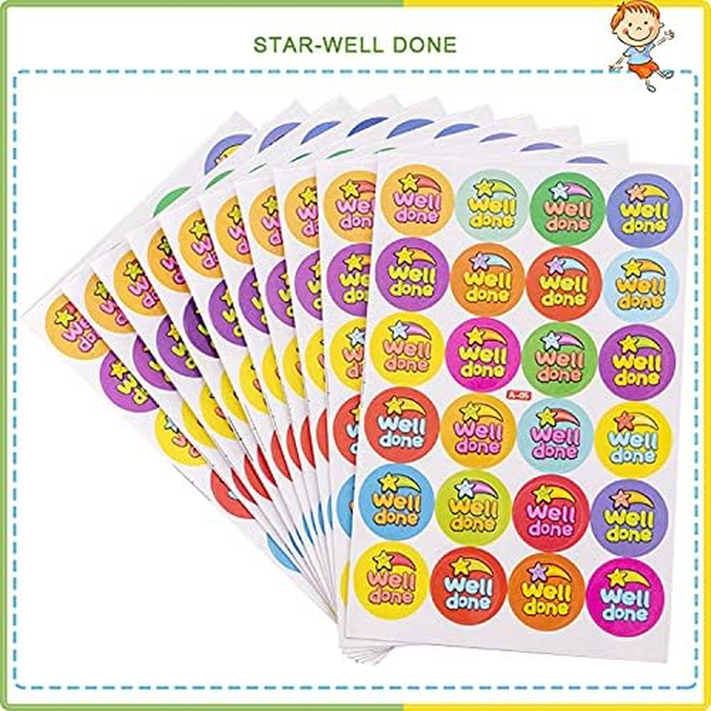 6 Packs English Encouragement Stickers for Elementary School Students,Animal Reward Stickers,Used in Teacher Supplies,Training Stickers and Motivational Stickers Etc