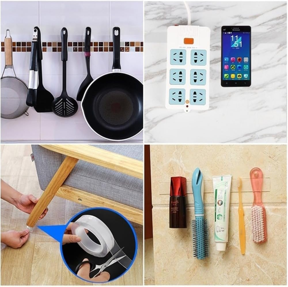 Self Adhesive Traceless Double Sided Nano Tape Waterproof Transparent Wall Stickers Heat Resistance Bathroom Home Decoration (Color : 5M, Size : 30Mm) image number 6