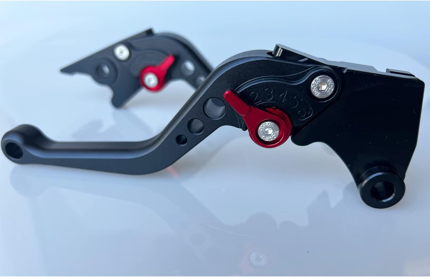 Short Brake Clutch Levers for Kawasaki NINJA 250R 08-12, NINJA300R Abs 13-18,NINJA 400R 2018,Z300 15-18,Z250/SL 16-17,Z125 Pro 2017-2018,KLX125/D-TRACKER125 10-16,KLX250/D-TRACKER 08-16 Kawasaki Ninja250/300R Z250/300 Z125 Pro KLX Black image number 2