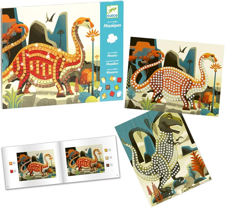 Djeco DJ08899 Dinosaurs Mosaic Sticker Craft Set image number 5