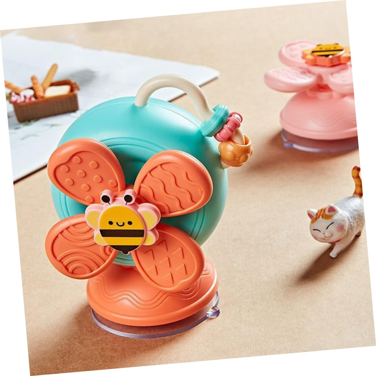 Vaguelly Windmill Plaything High Chair Toy with Suction Cup High Chair Suction Toy Suction Windmill Toy Windmill Toy for Highchair Plastic Sports to Rotate Christmas Socks image number 4