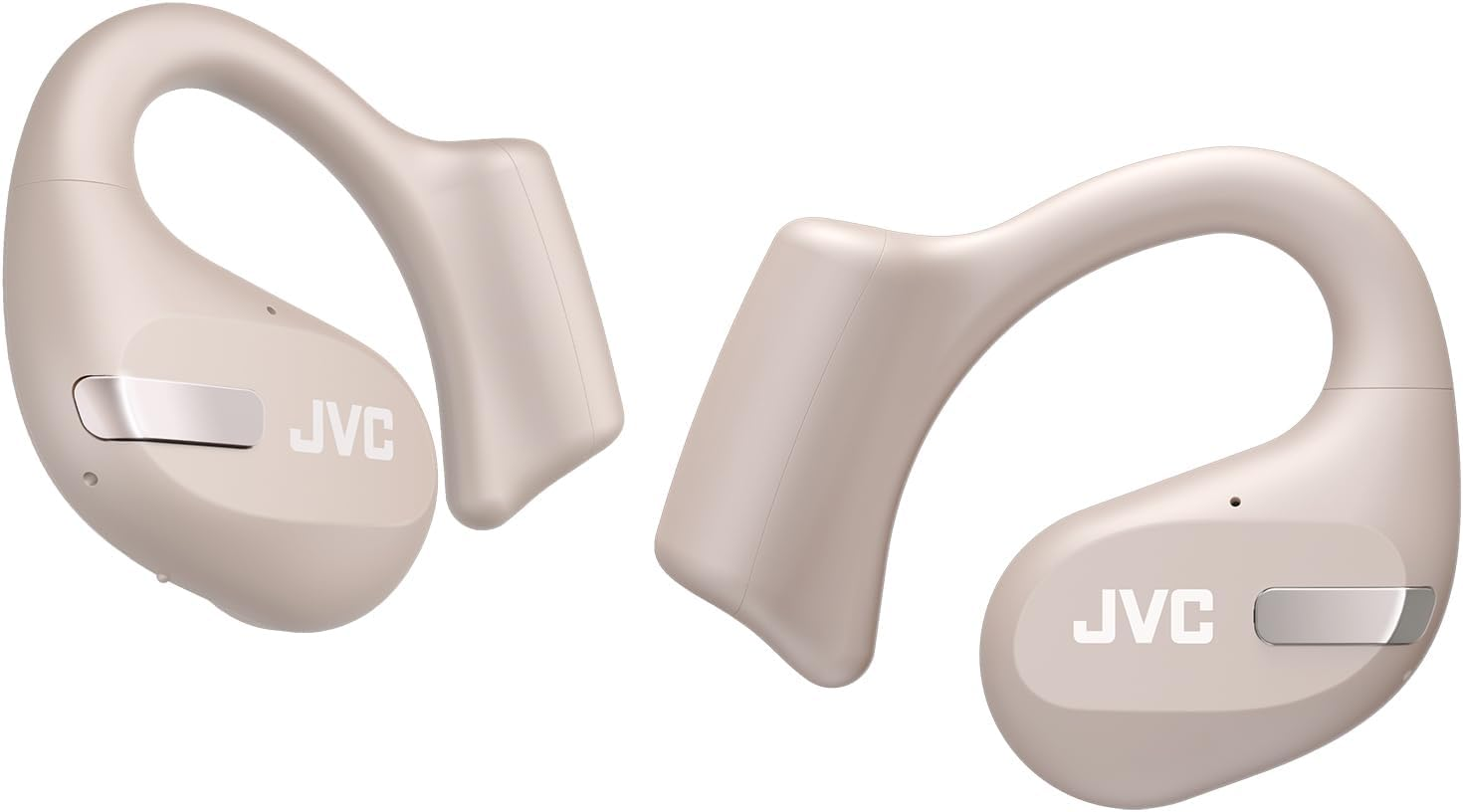JVC Nearphones HA-NP50T-C, True Wireless Earbuds, Open Ear Design, Active Noise Reduction, Multi-Point, IPX4, Microphone Muting, 38 Hours Runtime, BT 5.3, Sand Beige
