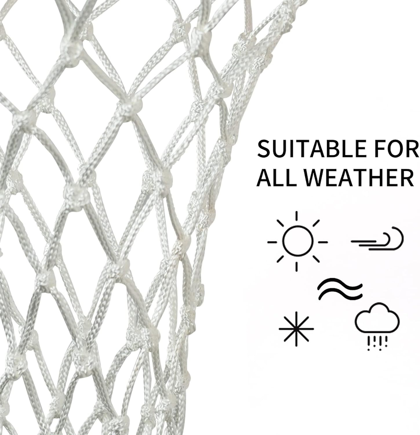 Sanung 2PCS White Basketball Net 12 Loops 21 Inch Professional Anti-Whip Basketball Net Replacement with Storage Pouch for Competition Standard Indoor Outdoor All-Weather Thick Mesh Nets image number 2