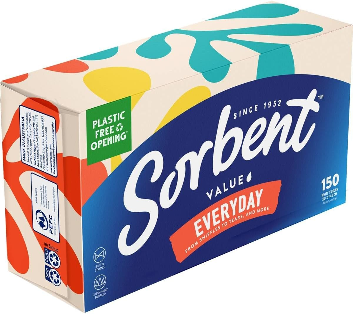 Sorbent Everyday Facial Tissues, White (150-Sheets) image number 1