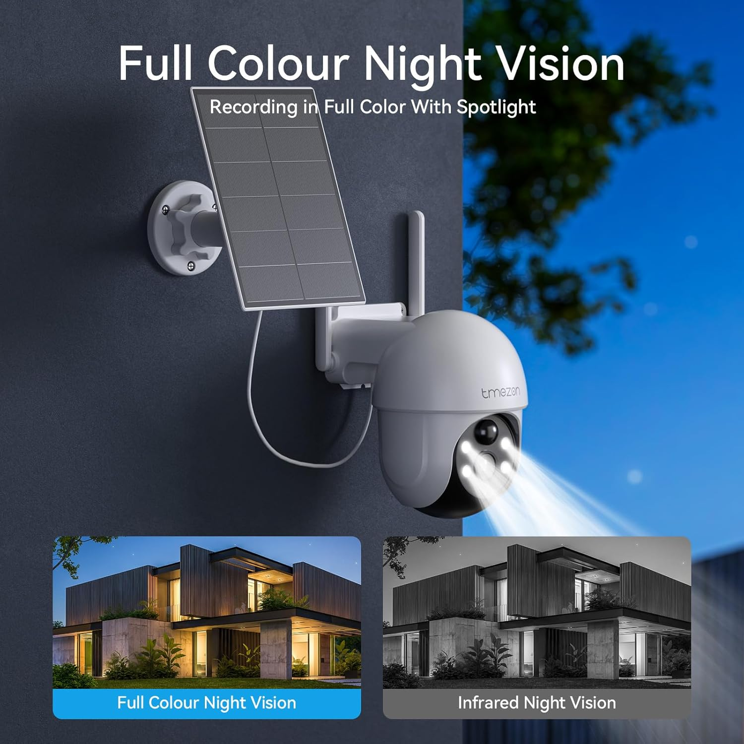 TMEZON 4MP Battery Operated Outdoor Security Camera Wireless Can Be Compatible with Base Stations MZ-E1-W300 Eseecloud APP - E1-Pro image number 4