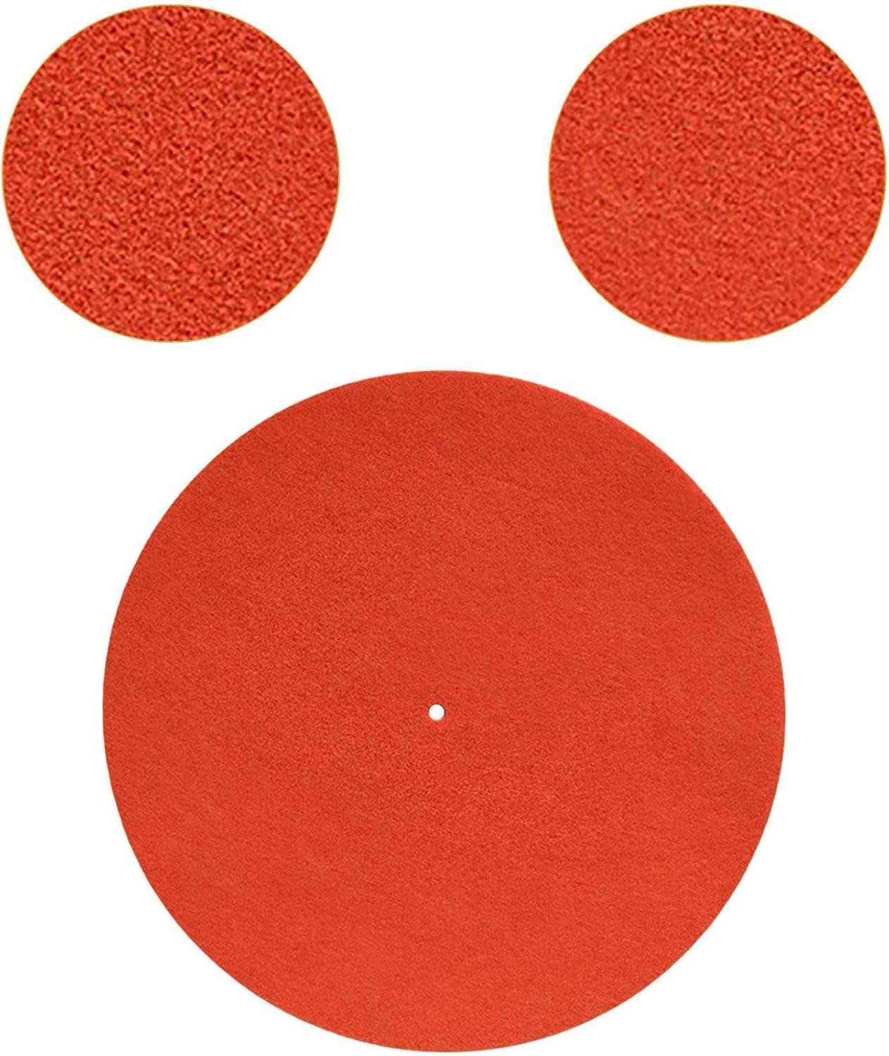 Record Player Mat, 12In anti Slip and anti Static Felt Record Pad Turntable Slipmat Turntable Platter Mat, Orange - Orange image number 3