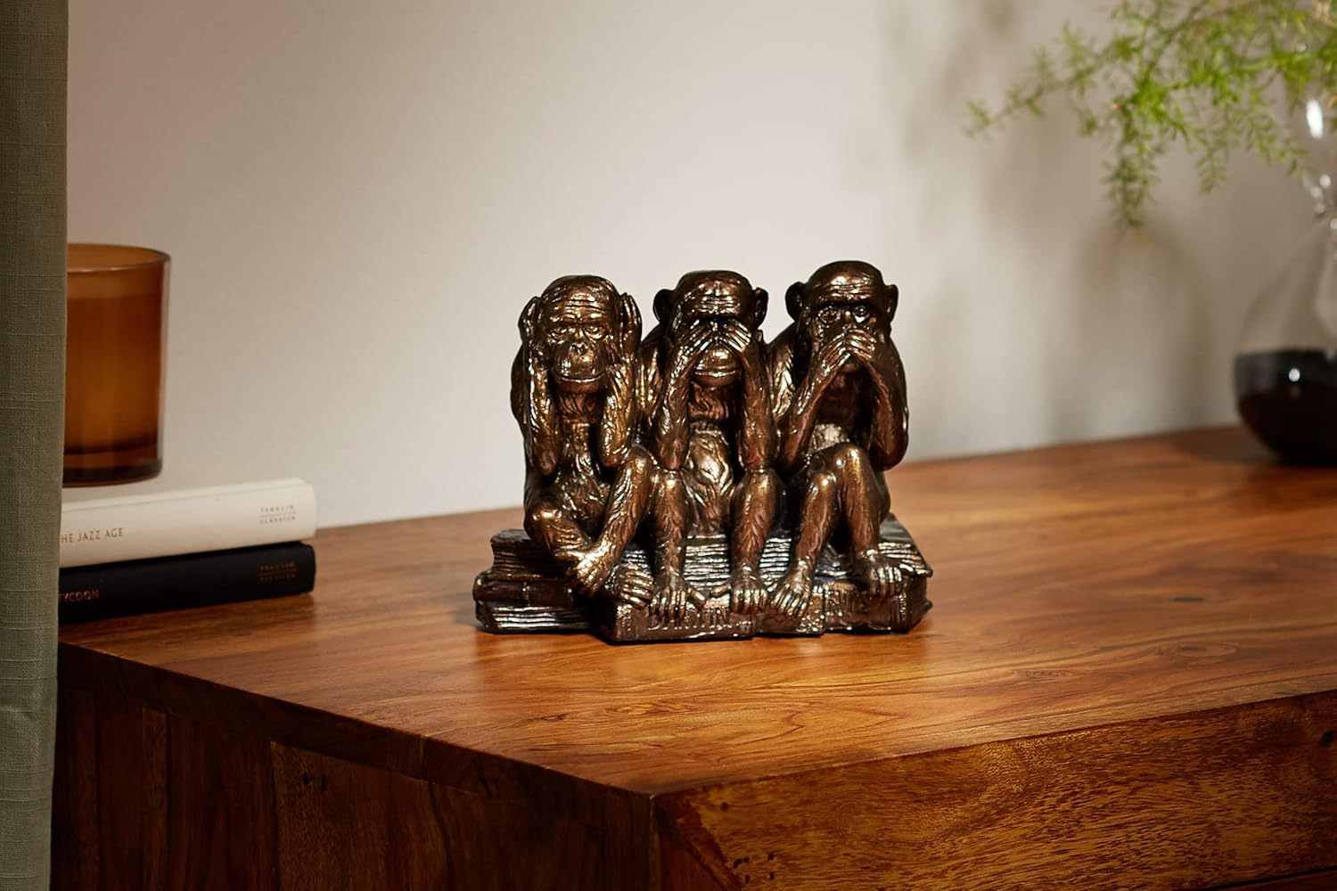 The Hear-No, See-No, Speak-No Evil Monkeys Statue in Faux Bronze [Kitchen] image number 4