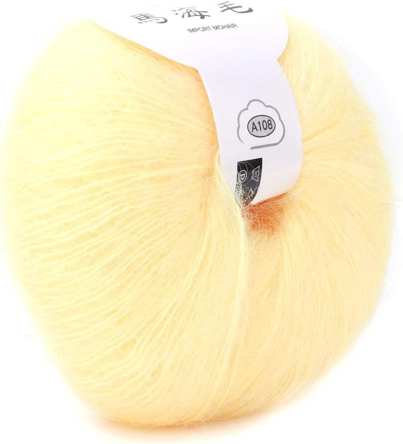 Wool Yarn, Popular Soft Mohair Pashm Knit, Used to Weave Scarves, Shawls, Sweaters, Hats, Shoes, Cushions (01 White)
