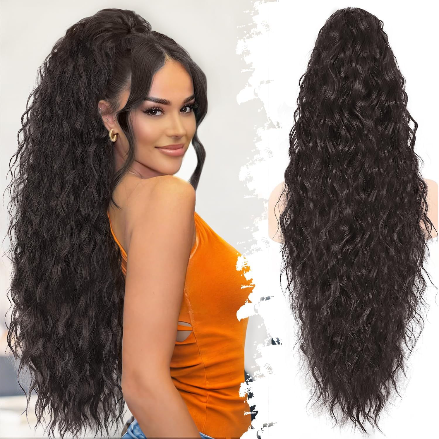 Isaic Material Introduction: Our Claw Ponytail Extensions Are Made of Premium Synthetic Fibers, Safe, Comfortable and Beautiful, You Can Handle Them With