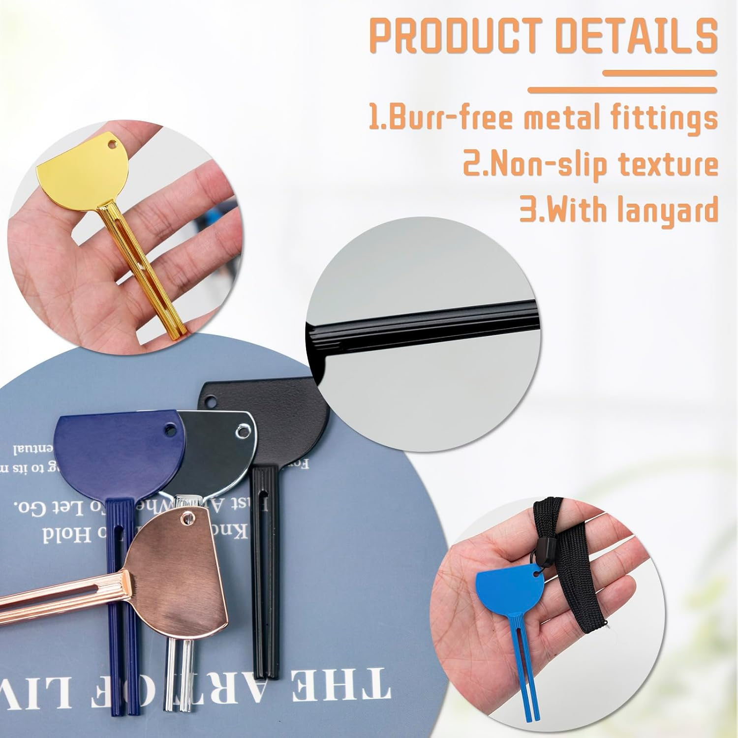 6 PCS Toothpaste Tube Squeezer Tube Wringer Metal Tube Key Toothpaste Roller Squeezer Tool Tube Squeezer Key for Toothpaste Pigment Cosmetic Oil Cream Paint Squeezer (Multicolor) image number 2