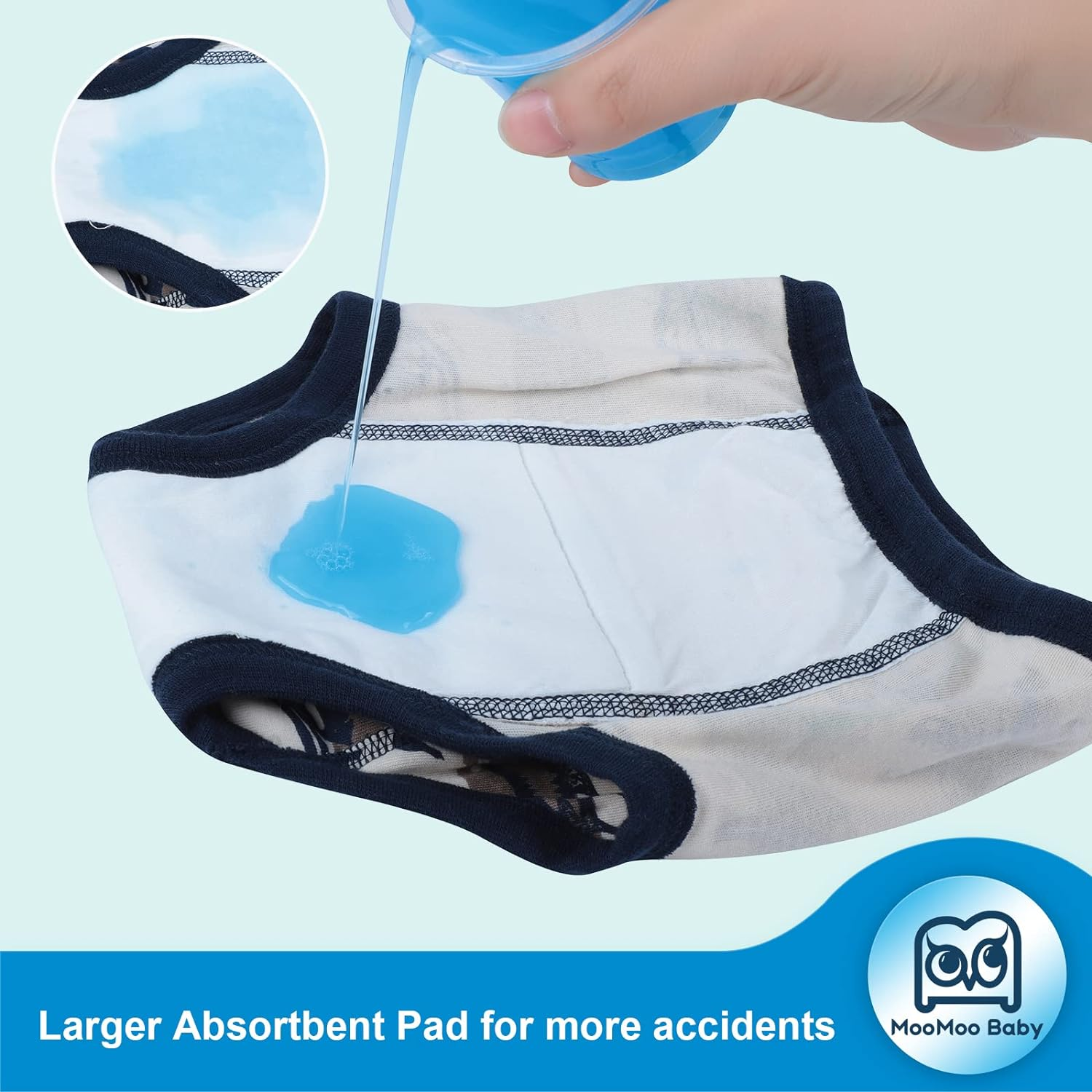 Moomoo Baby Potty Training Pants 4 Packs Absorbent Dinosaur Training Pants for Boys and Girls 5T image number 3