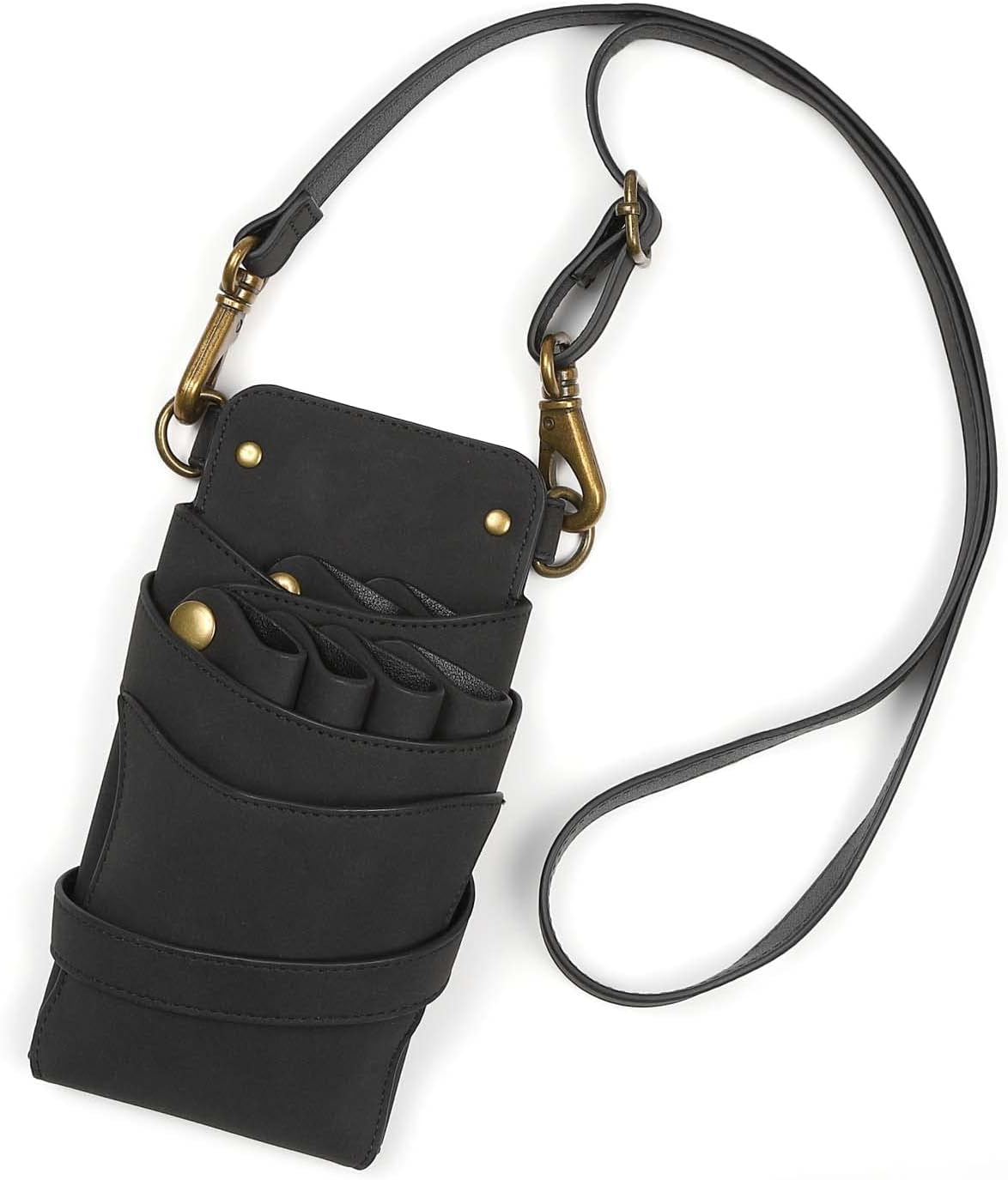 Deeds 4-6 Scissor Case Siena Black Antique Gold Hardware S-419