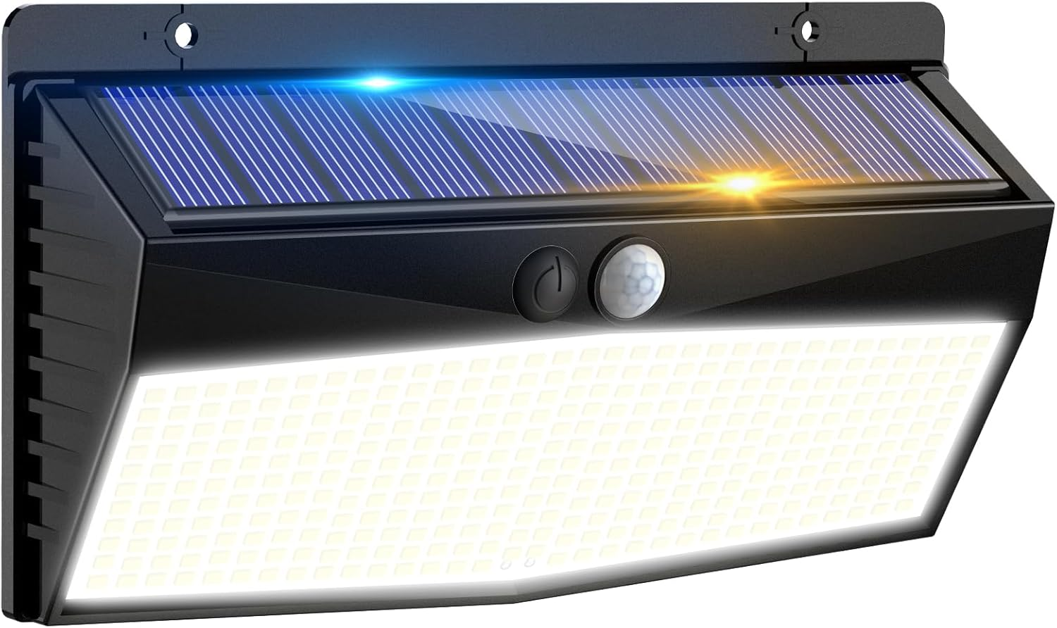 Peasur Pack of 2 368 LED Solar Lights for Outdoor Use with Motion Sensor, Solar Lights Lamp Outdoor, 3 Modes, IP65 Waterproof Solar Wall Light for Garden, Garage, Deck, Warm White