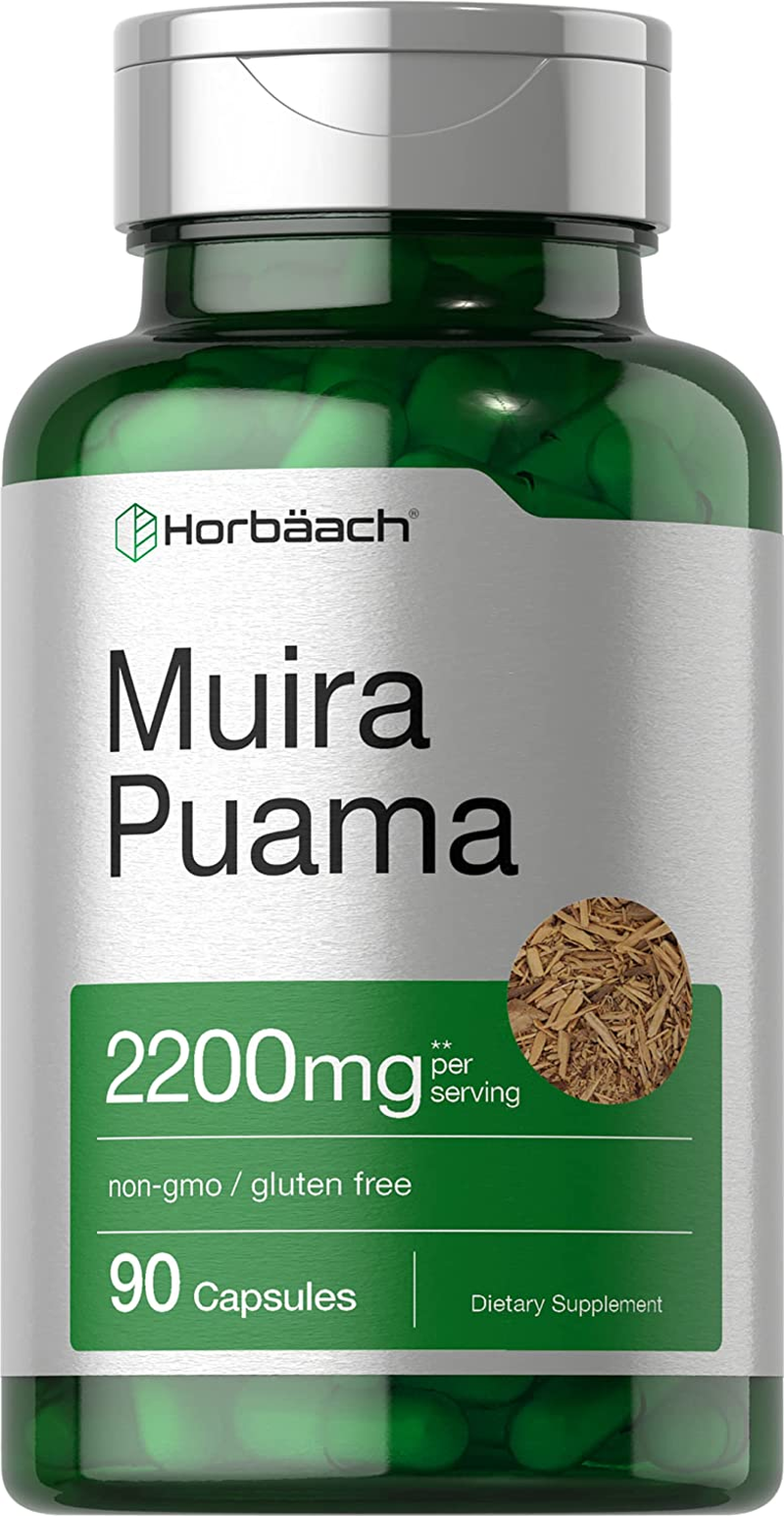 Muira Puama Extract 2200 Mg | 90 Capsules | Non GMO, Gluten Free Supplement | by Horbaach