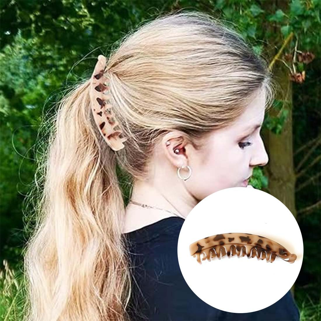 Women'S Hair Clips, Pack of 4 Large Banana Hair Clips, Vintage Banana Clip, Ponytail Hair Clip, Thick Hair for Women and Girls image number 1