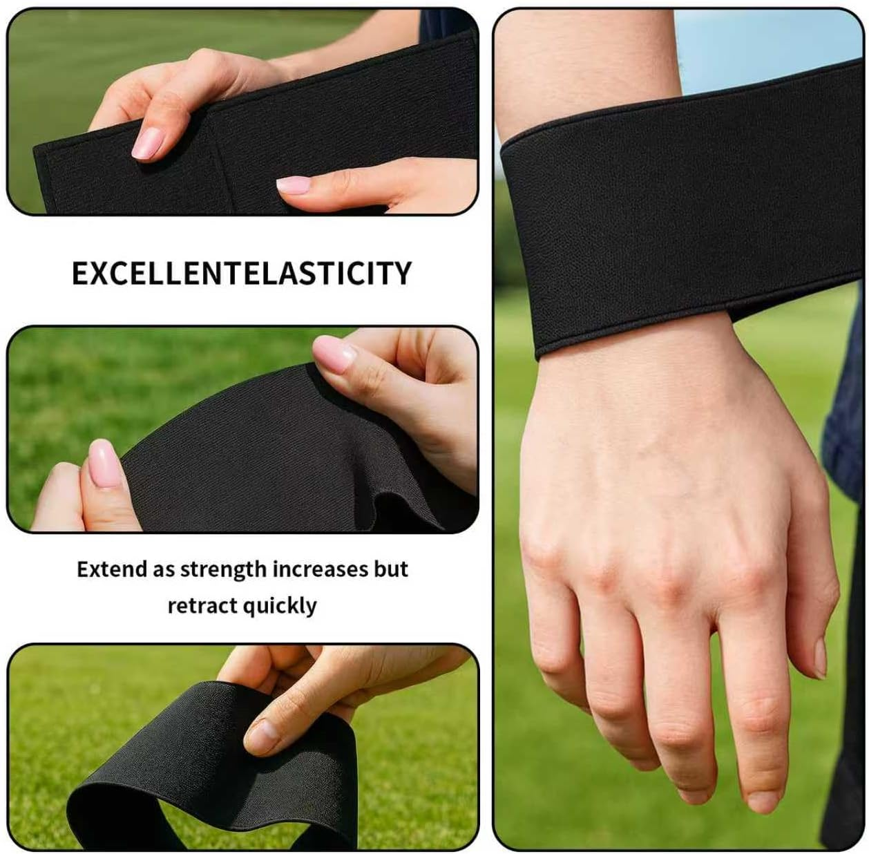 3 Pcs Golf Swing Trainer Aid，Golf Training Equipment Set with Swing Arm Band & Golf Grip Trainer，Swing Posture Corrector for Beginners and Pros，Golf Training Aid for Men and Women image number 4