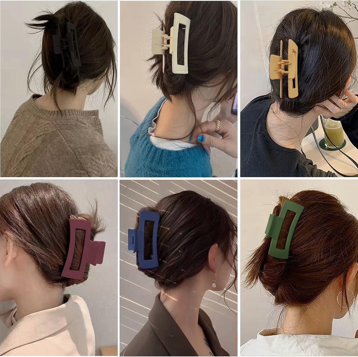 Kavya Hair Claw Large Thick Hair Clips Large Non-Slip Hair Clip Rectangular Hair Clips Women 11 Cm Hair Clip Hair Accessories image number 4