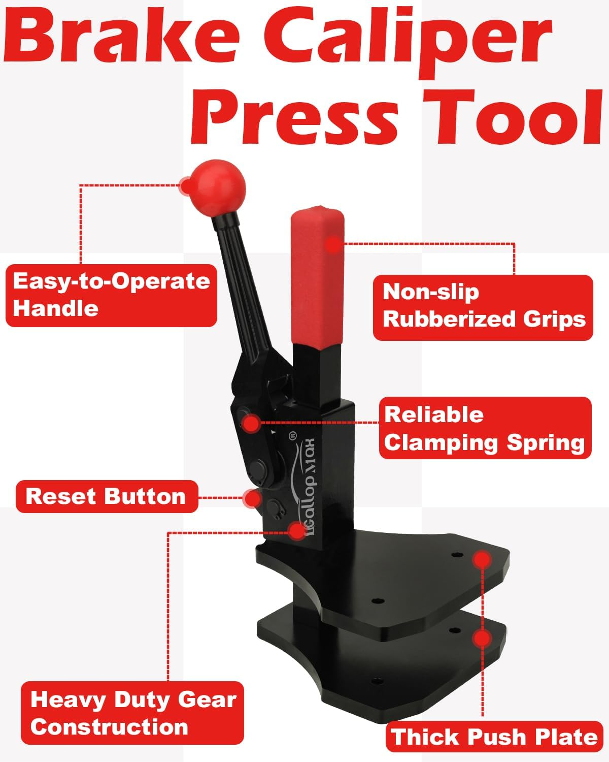 Brake Caliper Compression Tool Multi Piston Brake Pad Spreader Heavy Duty Brake Caliper Tool, Patented image number 1