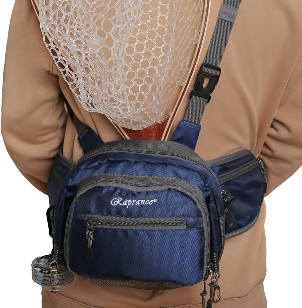 Raprance Fly Fishing Waist Pack with Adjustable Waist Strap, Multi Pocket Fall River Fishing Chest Pack image number 1