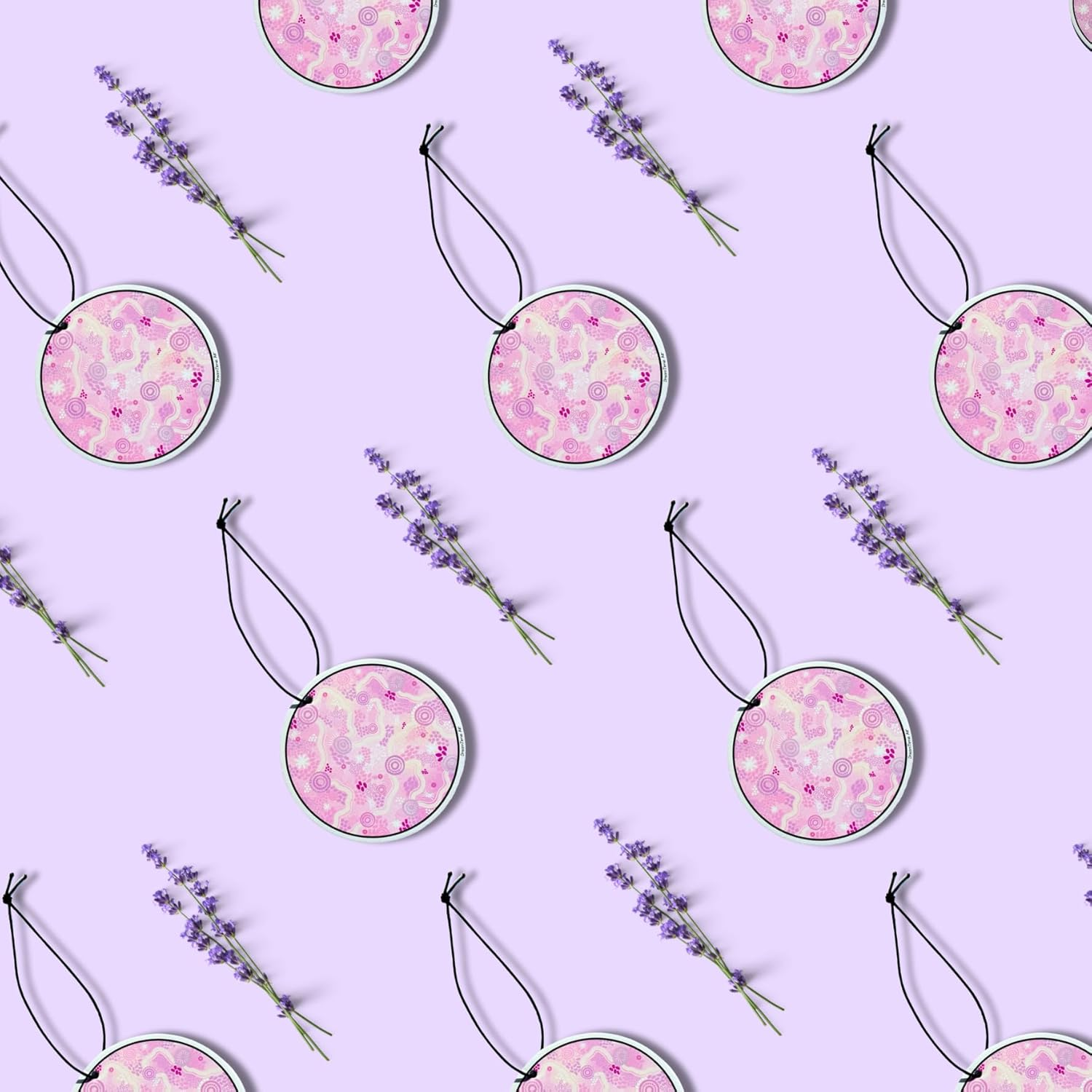 Dreamtime Air Artwork Car Air Fresheners &ndash; Lavender Scent, Pack of 3 | Cute Hanging Design for Car, Office or Home | Long-Lasting Essential Oil Fragrance image number 2