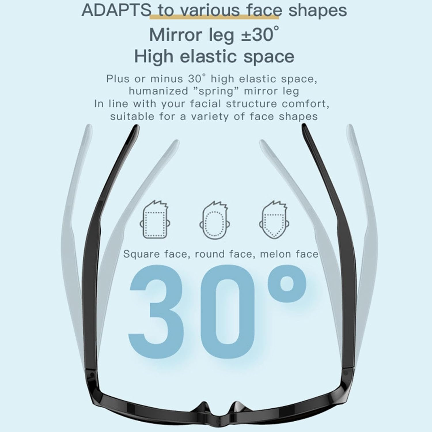 Smart Glasses, Wireless Sunglasses, UV Protection Sports Glasses with Bone Conduction Technology, High-Performance Wireless UV Block, Outdoor Sports Glasses for Walking and Riding image number 5