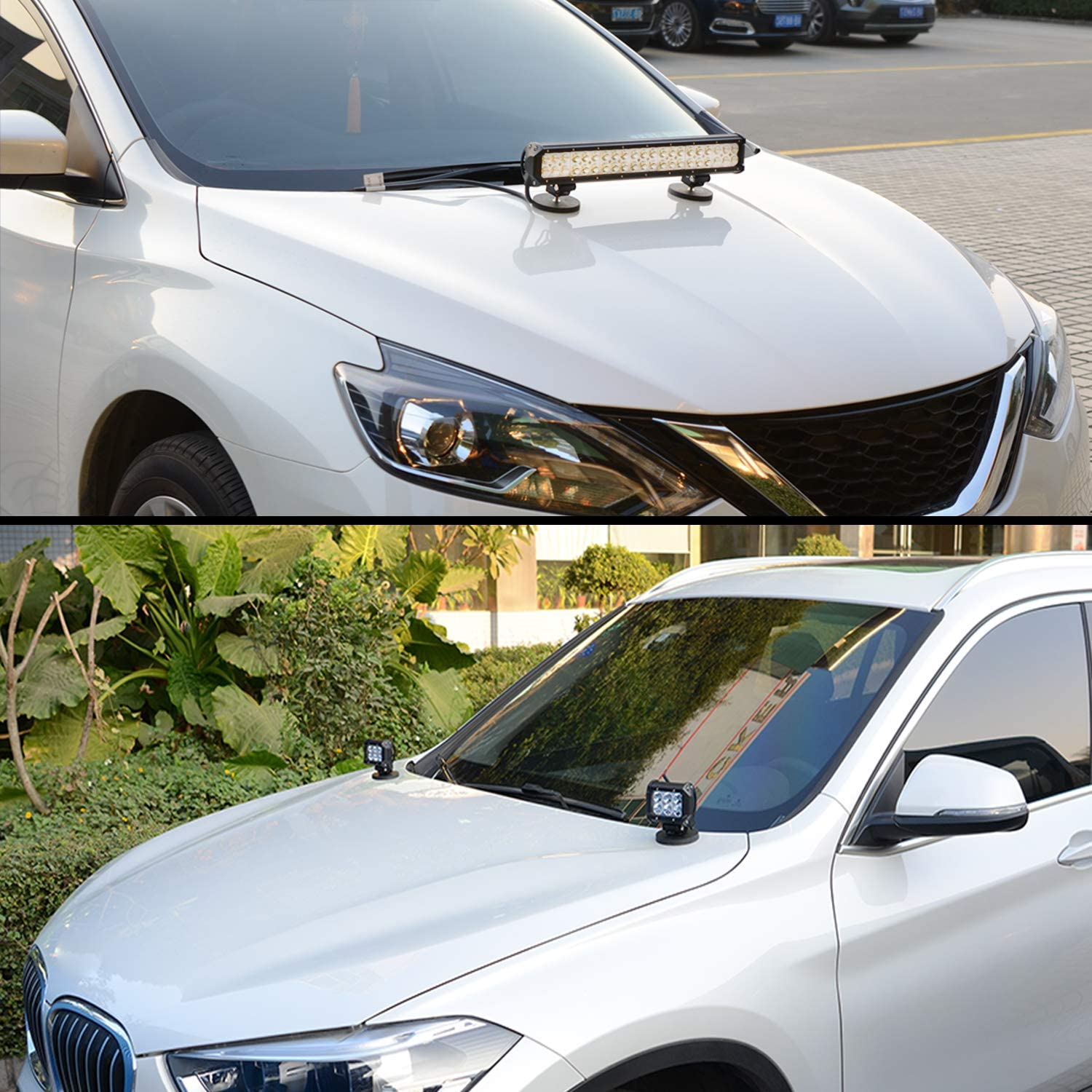 Nilight 2PCS Magnetic Base LED Light Bar Mounting Brackets, Powerful Sucker Holder for Bottom-Mounted Offroad LED Work Light Mounting on Hood - 2Pcs Strong Magnetic Base image number 6