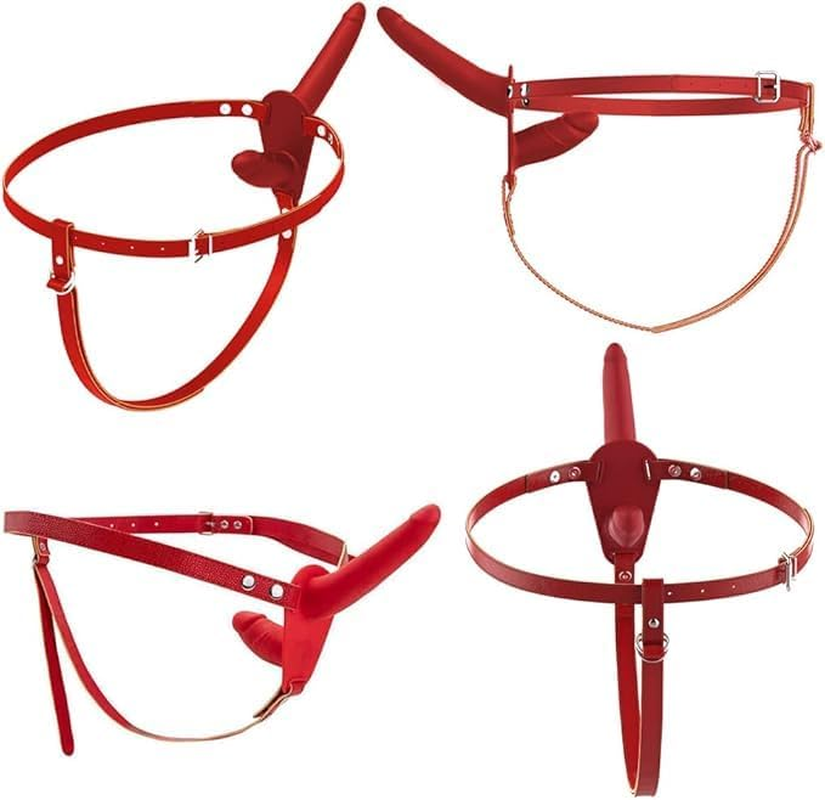 Strap on Dildo Adult Sex Toys, Wearable Strapon Harness with 2 Removeable Realistic Silicone Anal Small Dildo, Adjustable Dildo Harness for Couples' Pegging, Perfect for Beginners image number 1