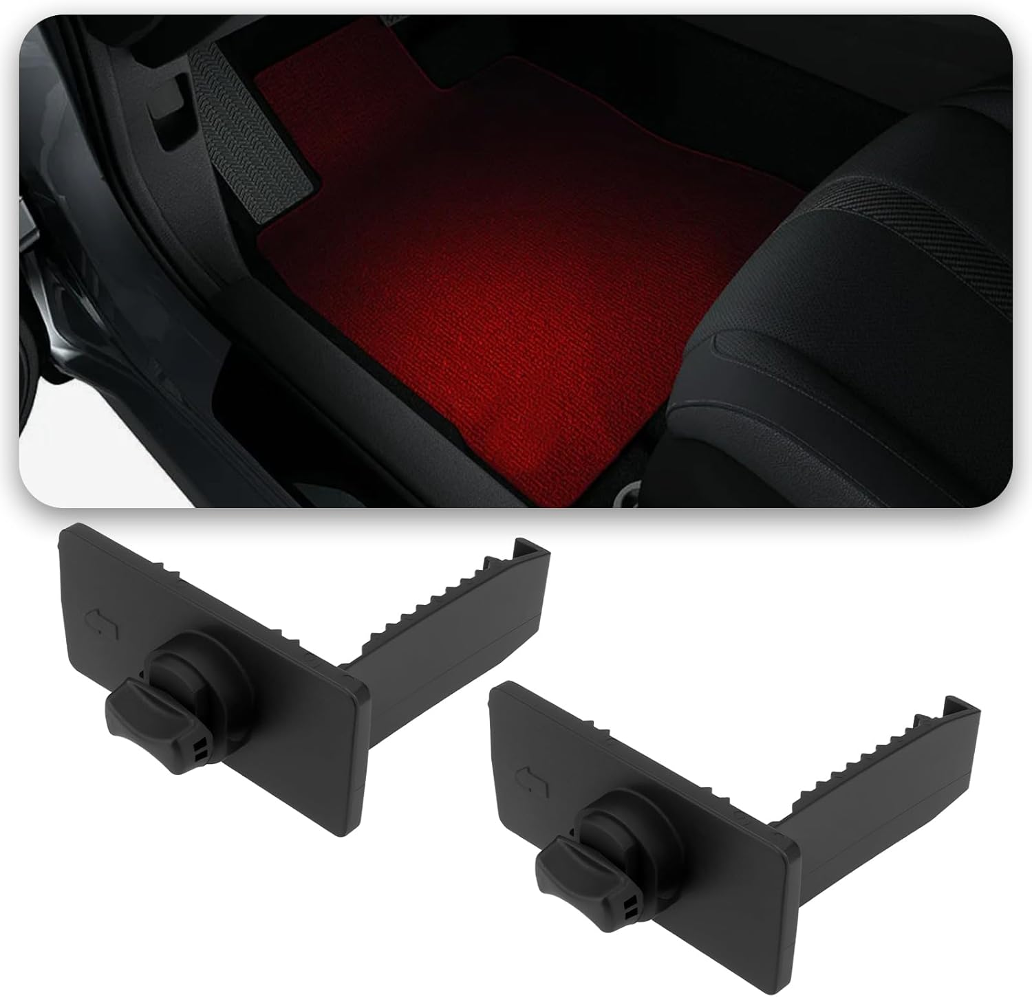 OTOTEC 4 Pcs 54.5X25Mm Anti-Slip Car Mat Retention Clips Screw-Type Floor Mat Holders Compatible with Honda Compatible with Civic Jazz CR-V HR-V Compatible with Acura Models image number 4