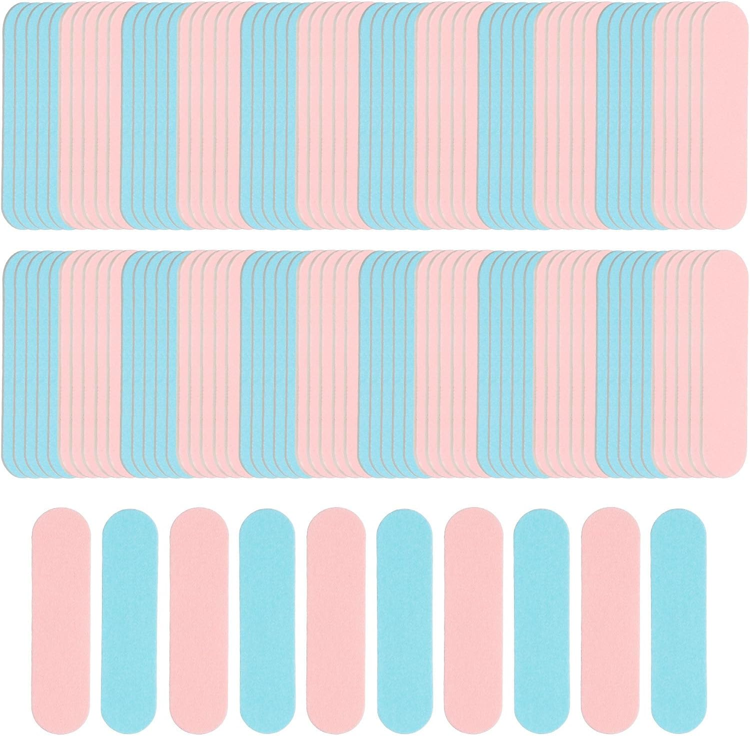 HARFINGTON 100Pcs Mini Nail File Bulk, 180/240 Grit Disposable Double Sided Nail Files Emery Boards Professional Manicure Tools for Home Salon Nail Smoothing, Blue