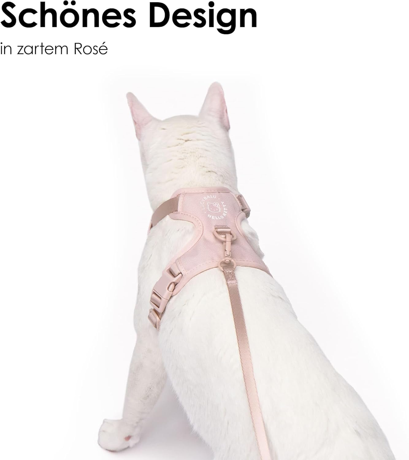 Lucybalu Hello Kitty Explorer Cat Harness with Lead, Escape Proof, Airtag Compartment, Lightweight & Comfortable, M/L, Pink image number 6