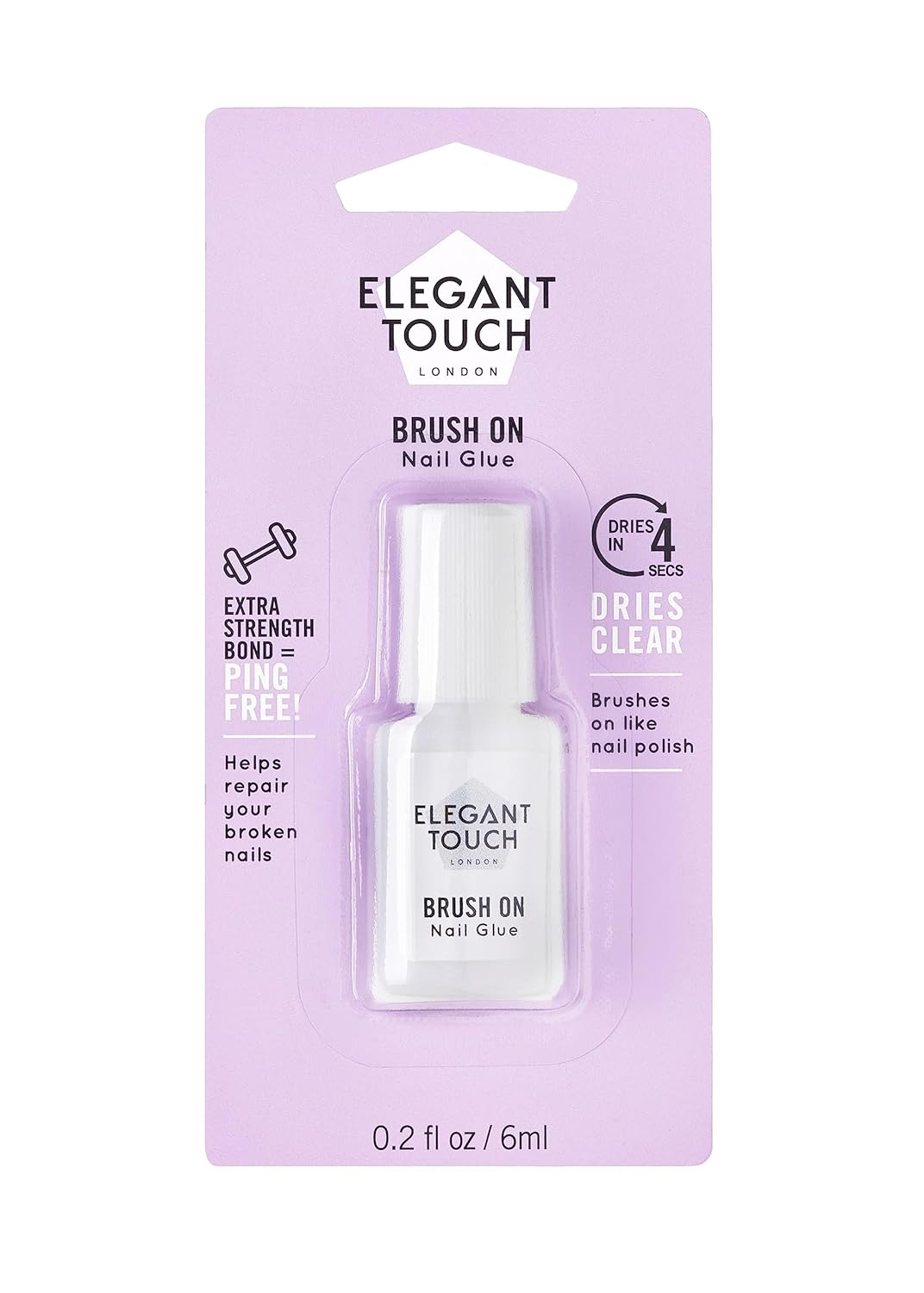 Elegant Touch Brush on Nail Glue Clear 6Ml (Packaging May Vary) image number 2
