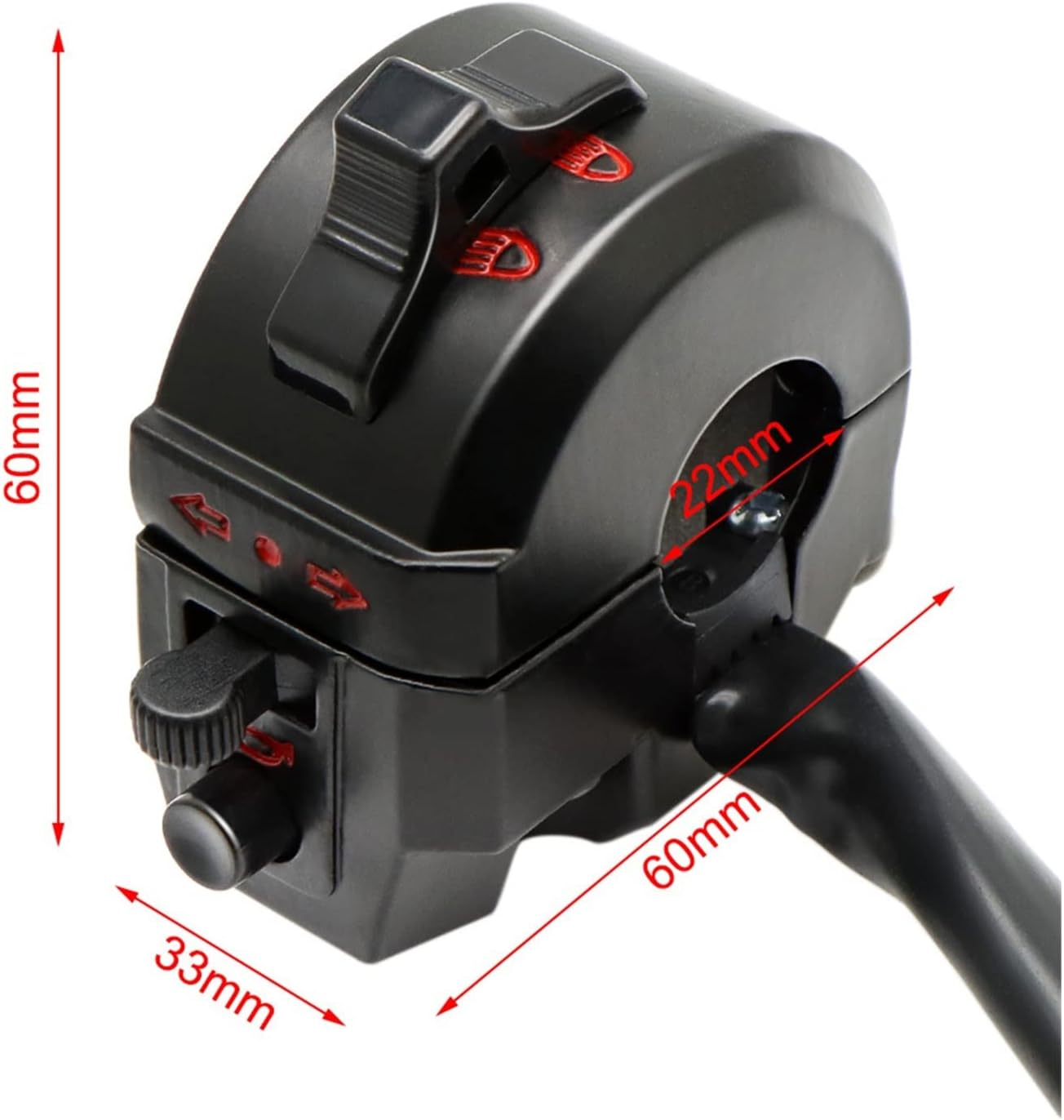 Meikel 22Mm Motorcycle Switches Motorbike Horn Button Turn Signal Electric Fog Lamp Light Start Handlebar Controller Switch image number 2